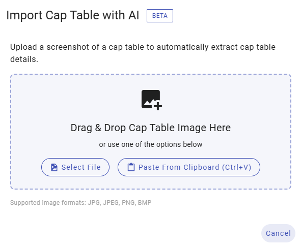 AI Cap Table Import